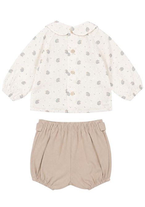 Completo neonato beige in cotone PAZ RODRIGUEZ | 152909/ANBEIGE